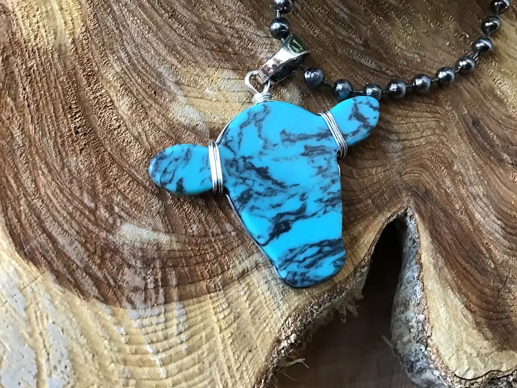 Turquoise Steerhead Necklace