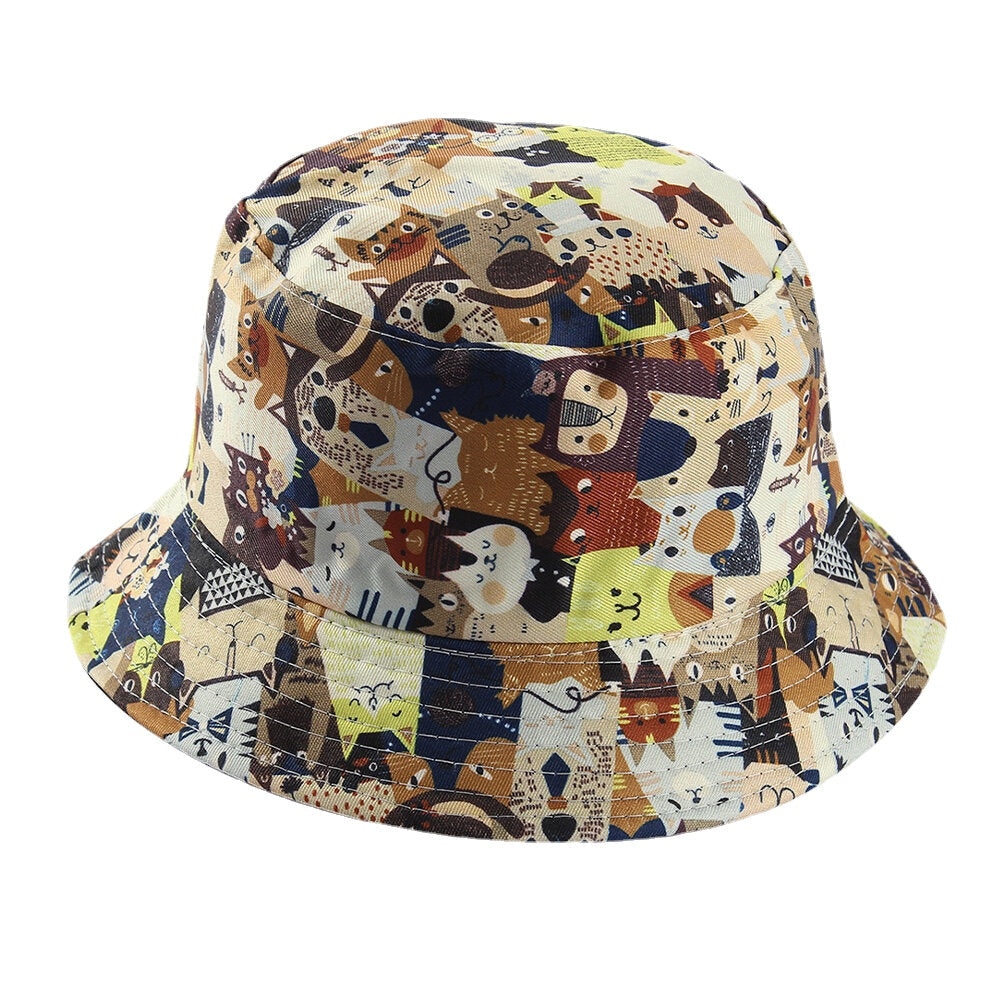 Unisex Double-Sided Animals Panda Pattern Casual Cute Bucket Hat