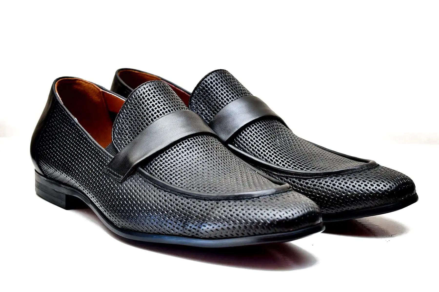 VALKAN | Black perforated leather loafers