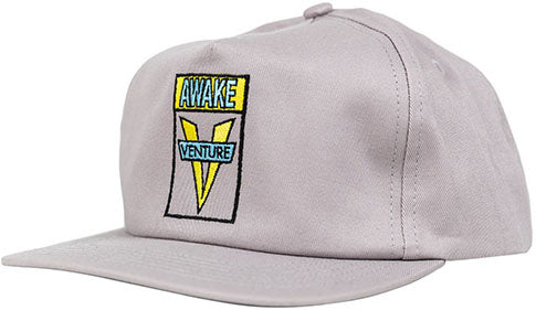 Venture Awake Snapback Hat Silver, Blue, and Yellow