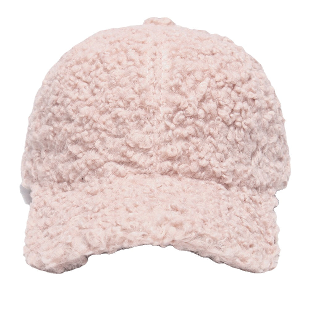 Women Lamb Hair Soft Warm Winter Outdoor All-match Sweet Sunvisor Baseball Hat