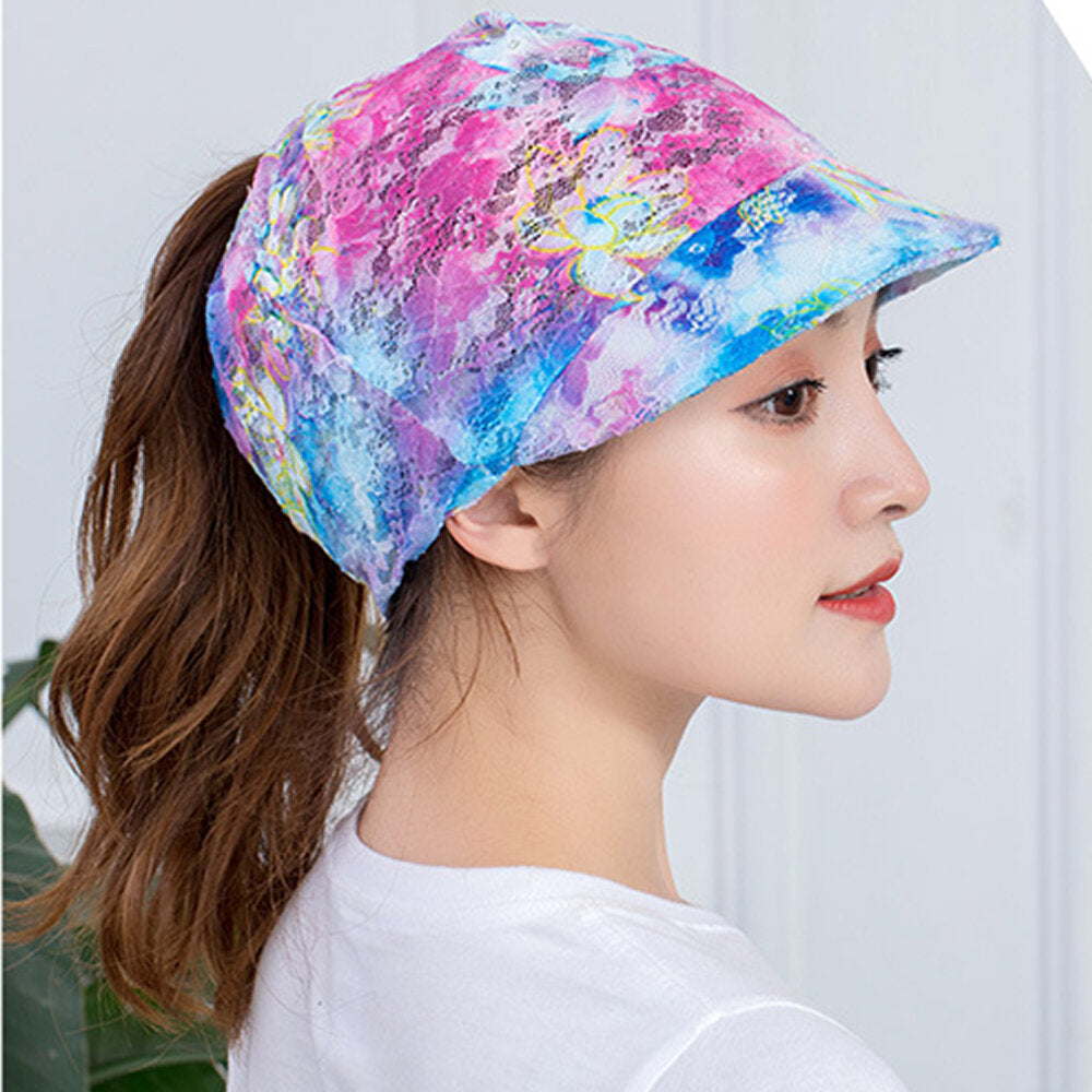 Women Multifunction Sunscreen Outdoor Riding UV Protection Colorful Sun Hat Visor Hat