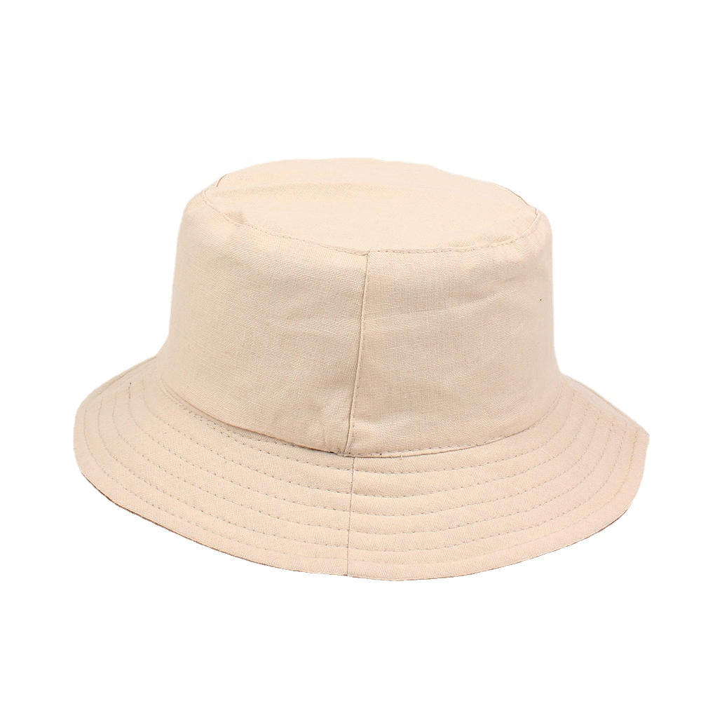 Women Summer Casual Solid Color Fisherman Hat Foldable Double-Sided Bucket Hat