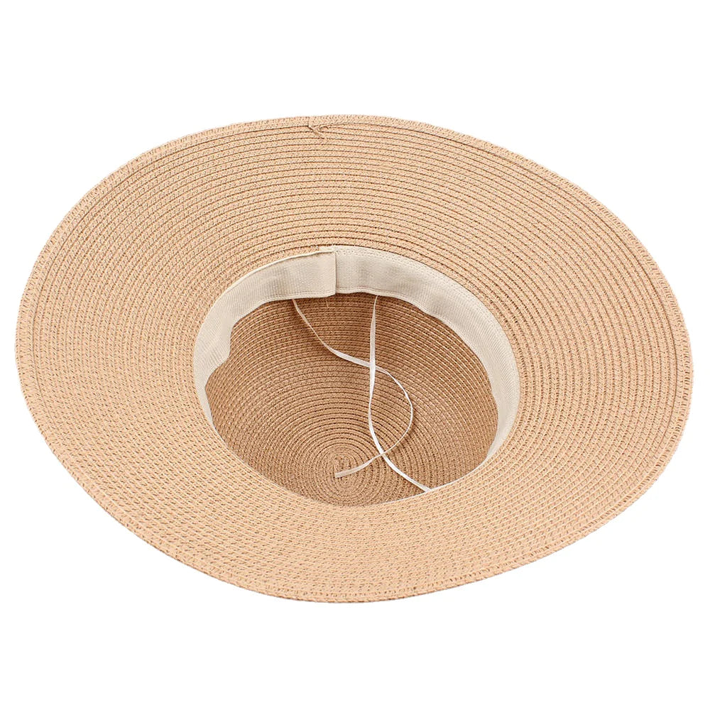 Women Summer Foldable Travel Beach Fisherman Hat Outdoor Sunscreen Straw Hat