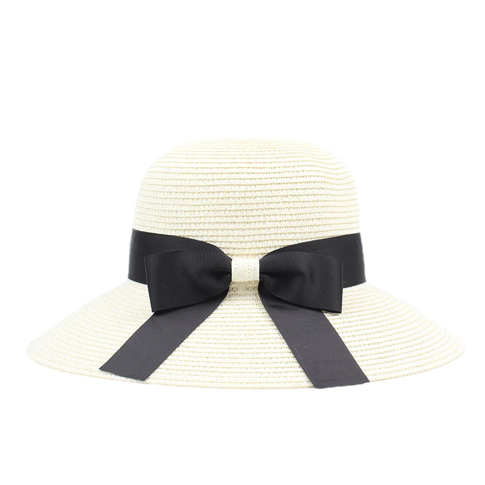 Women Summer Foldable Travel Beach Fisherman Hat Outdoor Sunscreen Straw Hat