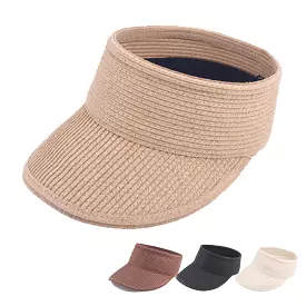 Women Summer Outdoor Foldable Straw Hat Breathable Wide Brim Sunscreen Empty Top Hat