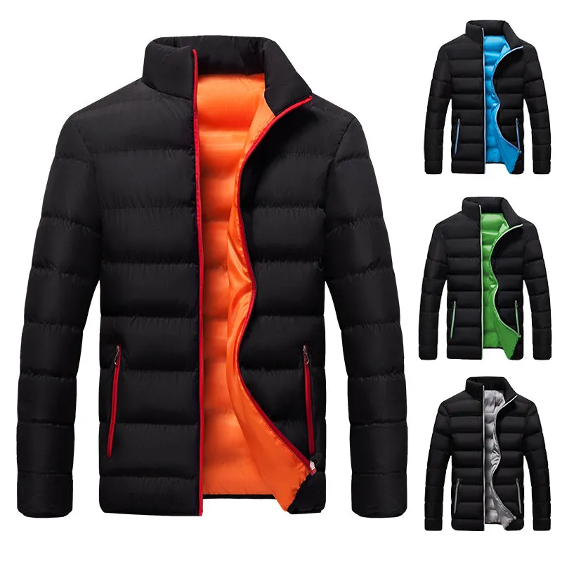 Xituodai Winter Jacket with Stand Collar for Men and Women, Thick Warm Parka, Solid Color, Fashionable, Streetwear, 5XL